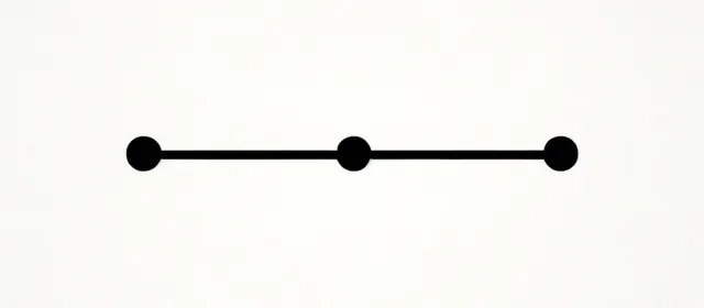 Line drawing: three points joined by one line